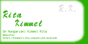 rita kimmel business card